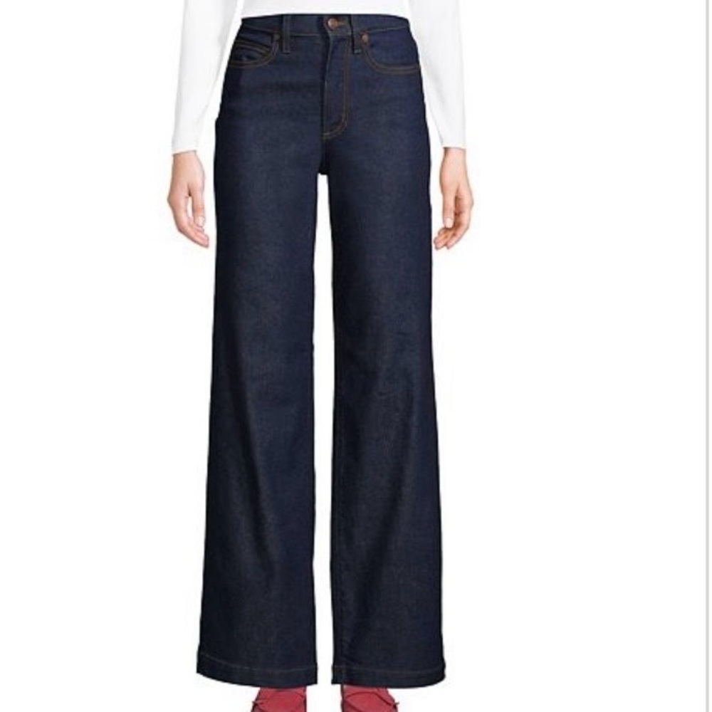 Lands' End Dark Blue Flare Jeans